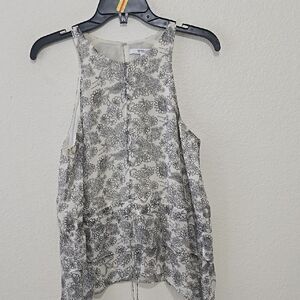 Derek Lam Gray Sleeveless Tank Top with Asymmetrical Tie Front